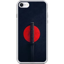 Dali Design Apple iPhone 7 Uyumlu Şeffaf Kılıf Samuray Kılıcı Tasarımlı