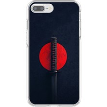 Dali Design Apple iPhone 8 Plus Uyumlu Şeffaf Kılıf Samuray Kılıcı Tasarımlı
