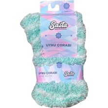 Sasta Kadın Peluş Renkli Premium Uyku Çorabı 607444