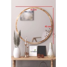 Evnalia Dekoratik Yuvarlak Ayna 45  cm  Çap Antre Hol Koridor Duvar Salon Mutfak Banyo Ofis Makyaj Aynası