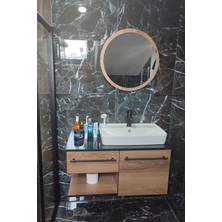 Evnalia Dekoratik Yuvarlak Ayna 45  cm  Çap Antre Hol Koridor Duvar Salon Mutfak Banyo Ofis Makyaj Aynası