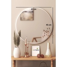 Evnalia Dekoratik Yuvarlak Ayna 45  cm  Çap Antre Hol Koridor Duvar Salon Mutfak Banyo Ofis Makyaj Aynası