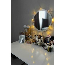 Evnalia Dekoratik Yuvarlak Ayna 45  cm  Çap Antre Hol Koridor Duvar Salon Mutfak Banyo Ofis Makyaj Aynası