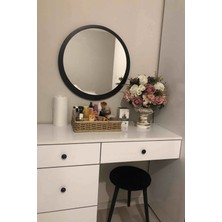 Evnalia Dekoratik Yuvarlak Ayna 45  cm  Çap Antre Hol Koridor Duvar Salon Mutfak Banyo Ofis Makyaj Aynası