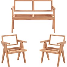 Mobilya Baba Geyve Çay Takımı Cilasız Ham Ahşap