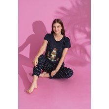 Anne Kız Kombin Desenli Viskon Kısa Kollu Pijama Takımı (Anne Kız Ayrı Satılır)