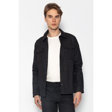 Cekmon Erkek Regular Fit Denim Dokuma Sade ve Rahat Kot Gömlek Ceket