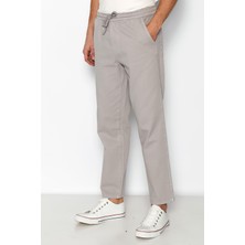 Cekmon Erkek Beli Lastikli Ve Bağcıklı Gabardin Baggy Pantolon