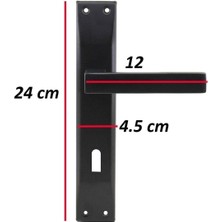 Merkezoğlu Kare Aynalı Kapı Kolu Oda Siyah 1 Takım 2 Adet Arkalı/önlü