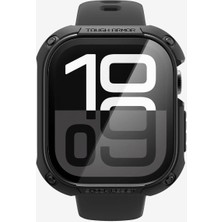 Spigen Apple Watch 46mm Seri 11/10 ile Uyumlu Kılıf Tough Armor Black - ACS08603