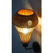 El Yapımı Lale Rattan Duvar Lambası | Doğal ve Otantik Aydınlatma