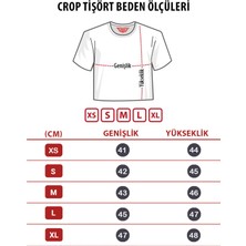 Tarrzzcom Pamuklu Crop Top Kadın Siyah Tişört Bisiklet Yaka  Kısa Kollu Crop