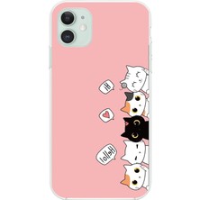 Dali Design Apple iPhone 11 Uyumlu Şeffaf Kılıf Kedişler 2 Tasarımlı