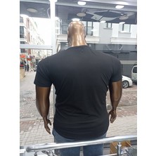 Süper Battal Kısa Kol Baskılı Esnek T-Shirt