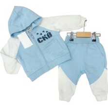 Çikoby Erkek Bebek Çocuk Fermuar Kapüşonlu Eşofman Takım