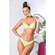 Gallipoli 32081 Ekose Desenli Hafif Destekli Sütyen ve Slip Takım