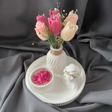 Bliss Beam Candle Decoration Özel Tasarım Jel Kalpli Nar Çiçeği Kokulu Soya Mumu