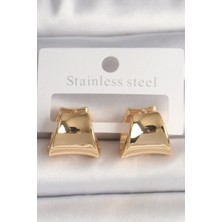 Shopzum Pirinç Gold Renk Yarım Halka Model Kadın Küpe