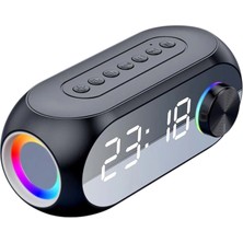 Bluetooth S8 Rgb LED Işıklı Dijital Saat Alarm Şarjlı Hoparlör Mp3 Fm Çok Fonksiyonlu Speaker