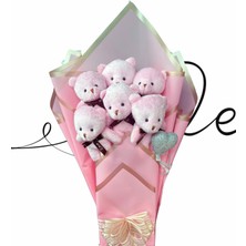 Sole Sevgiliye Özel Pembe Konsept Romantik Peluş Ayıcık Buketi