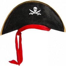 Güllü E Store Çocuk Boy Kadife Jack Sparrow Denizci Kaptan Jack Korsan Şapkası 45X16 cm