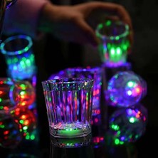 Renkli LED Parlayan Fiber Optik Glow Işıklı Bardak 5,5 x 5,5 cm