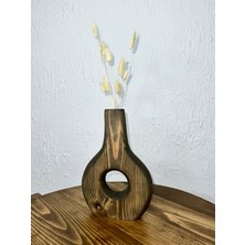O&a Wood Doğal Ahşap Dekoratif Biblo Vazo Ceviz