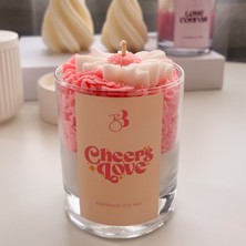 Bliss Beam Candle Decoration Okyanus Kokulu  Doğal El Yapımı Pembe Özel Tasarım Soya Mumu