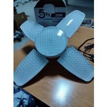 BarkoFix Beyaz 60WE27 Kristal Katlanabilir Pervane Model LED Ampul 4+1 Kanatlı LED Ampul 6480 Lümen LED Lamba
