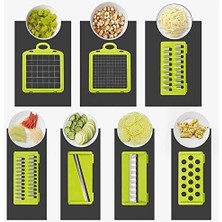 Storemax Sebze Kesici, Paslanmaz Çelik Bıçaklı, 12'si 1 Arada Çok Fonksiyonlu Soğan Doğrayıcı, Sebze Rendesi, Meyve Kesici, Soğan Kesici, Meyve ve Sebze, Havuç, Patates, Domates Rendelemek Için