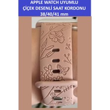 ZETCONCEPT Apple Watch 4 5 6 7 8 9 10 Se  38 40 41MM Çiçek Kelebek Desenli Kordon Kayış Silikon Bileklik
