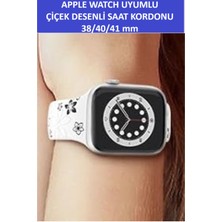ZETCONCEPT Apple Watch 4 5 6 7 8 9 10 Se 38 40 41MM Çiçek Desenli Kordon Kayış Kaliteli Silikon Bileklik