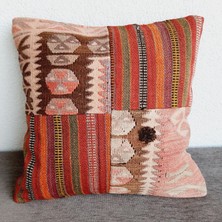 El Dokuma Kilim Kırlent Kılıfı 40X40 cm
