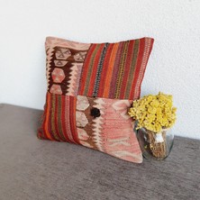 El Dokuma Kilim Kırlent Kılıfı 40X40 cm