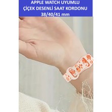 ZETCONCEPT Apple Watch 4 5 6 7 8 9 10 Se 38 40 41MM Kelebek Gül Desenli Kordon Kayış Kaliteli Silikon Bileklik
