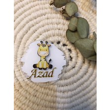 Zürafa Figür Daire Pleksi Hediyelik Magnet  (25'li)