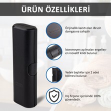 Mudily Oral-B Şarjlı ve Pilli Diş Fırçası İçin Uyumlu Hijyenik Koruma Kapağı (4 Adet ve Renkli) ve Seyahatler İçin Hijyenik Taşıma ve Saklama Kutusu (Siyah Renk)