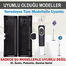Mudily Oral-B Şarjlı ve Pilli Diş Fırçası İçin Uyumlu Hijyenik Koruma Kapağı (4 Adet ve Renkli) ve Seyahatler İçin Hijyenik Taşıma ve Saklama Kutusu (Siyah Renk)
