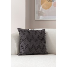 Swita Home Tekli Dekoratif Puantiye Keten Kumaşlı Kırlent Kılıfı 43X43 Siyah