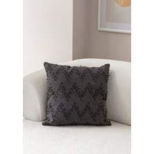 Swita Home Tekli Dekoratif Puantiye Keten Kumaşlı Kırlent Kılıfı 43X43 Siyah