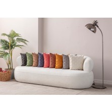 Swita Home Ikili Dekoratif Puantiye Keten Kumaşlı Kırlent Kılıfı 43X43 Gri