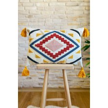 Swita Home Punch Işlemeli Tekli Dekoratif Özel Tasarım Kırlent Kılıfı (Panç)