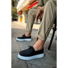 Shoecide SHO419 Bağcıklı Yüksek Taban Cbt Torrini Erkek Loafer Ayakkabı Sıyah