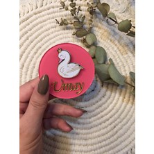 Kuğu Figür Daire Pleksi Magnet Hediyelik (25'li)