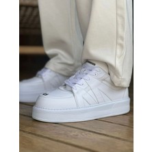 Shoecide SHO2407 Bağcıklı Yüksek Taban Cbt Star-X Erkek Spor Ayakkabı Beyaz