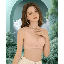 Eleanor Önü ve Yanı Dantel Detaylı Dikişsiz Lazer Kesim Ince Askılı V Yaka Hafif Destekli Sütyen