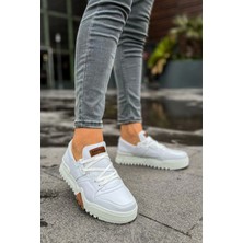 Shoecide SHO067 Bağcıklı Kalın Tasarım Taban Gbt Warrem Erkek Ayakkabı Beyaz / Beyaz