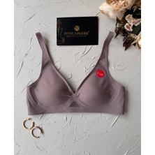 Eleanor Önü ve Yanı Dantel Detaylı Dikişsiz Lazer Kesim Ince Askılı V Yaka Hafif Destekli Sütyen