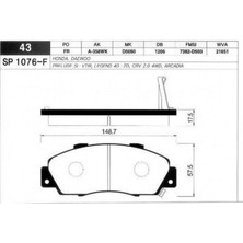 Ön Balata Accord Iv-V-Vi 93-98 Cr-V I 2.0 16V 96-02 Hr-V 1.6 16V 99 Prelude 96-00 GDB3177 10