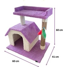 KRT Chitto Kedi Evi ve Tırmalama Tahtası  – 2 Katlı Konforlu Oyun Alanı